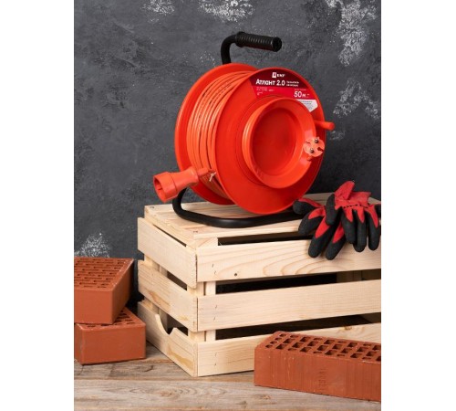 Удлинитель на катушке "Атлант 2.0" 1 гнездо 50м без заземления ПВС 2*1 10А/2,2кВт PROxima  UKA02-10-210-1-50  EKF