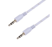Аудиокабель AUX 3.5 мм в тканевой оплетке 1 м белый  18-4070  REXANT