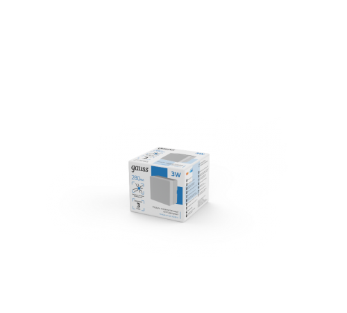 Модуль квадратный светодиодный  IP40 70*70*55мм 3W 280Лм 6500К Shop Lighting белый 1/100  883564348  Gauss