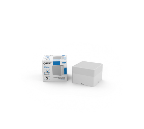 Модуль квадратный светодиодный  IP40 70*70*55мм 3W 280Лм 6500К Shop Lighting белый 1/100  883564348  Gauss