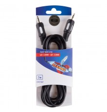 Шнур стерео шт. 3.5 мм - стерео шт 3.5 мм 3М (GOLD)  06-3010  REXANT