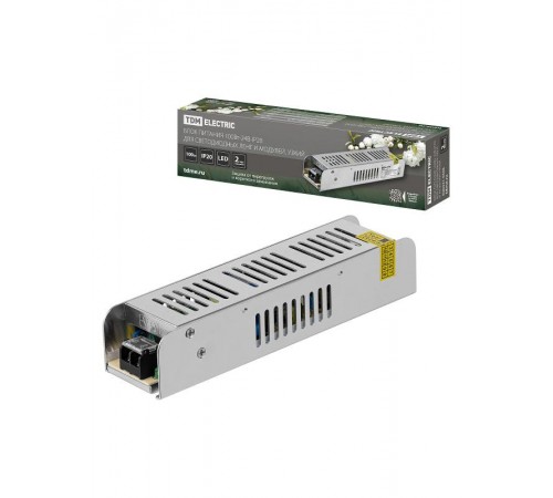 Блок питания 100Вт-24В-IP20 для светодиодных лент и модулей, металл, узкий,   SQ0331-0558  TDM