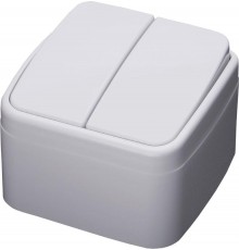 PSW10-42-20 Выключатель открытой установки 2-клавишный, 250В, 10А, серия Basic, белый  39032  STEKKER