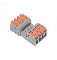 Клемма СМК 222-424R проходная разъемная 4 полюса серая 0,2-2,5/4мм (20 шт/уп)  07-5264  REXANT