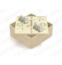 Коробка распределительная для о/п 100х100х44мм с клеммной колодкой ЗВИ-10 (2,5-6мм2) 6 клемм, IP40, цвет -СЛОНОВАЯ КОСТЬ (25шт)  GE41222-02  GREENEL