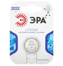 Батарейка литиевая  CR2032-1BL (40/320/31680) (часовая)   C0038448  ЭРА