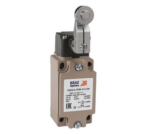 Выключатель концевой OptiLiS D4B-4115N рычаг металлический с роликом металлическим EN 50041 XCKJ10513H29  378687  КЭАЗ