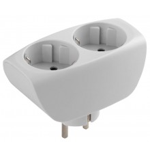 Тройник SP-2e-W  2гн, с заземл, со шторками (белый) (10/60/1440) C0045528  ЭРА