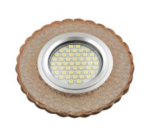 Светильник декор.встр Luciole DLS-L140 GU5.3 GLASSY/TEA GU5.3 доп.LED подсветка 3Вт, стекл,зерк./светло-коричневый.  UL-00003876  Fametto