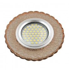 Светильник декор.встр Luciole DLS-L140 GU5.3 GLASSY/TEA GU5.3 доп.LED подсветка 3Вт, стекл,зерк./светло-коричневый.  UL-00003876  Fametto