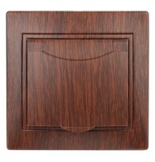 1-203-10 Intro Розетка 2P+E Schuko с крышкой, 16А-250В, IP20, СУ, Plano, венге  Б0030064  Intro