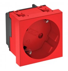 Розетка 2К+3 под углом 33° шторки 16А 250В (45х45 мм - 1 модуль Modul45) красная  6120079  OBO Bettermann