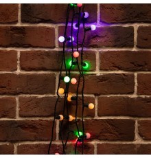 Гирлянда "Мультишарики" 17,5 мм, 10 м, темно-зеленый ПВХ, 80 диодов, цвет Мультиколор  303-509-6  NEON-NIGHT