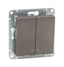 Механизм выключателя, двухклавишный, с подсветкой, мокко Эпика  UP1-SWM-24 EKF