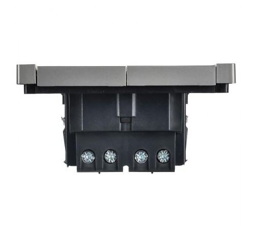 FORTE&PIANO Выключатель 2-клавишный перекрестный 10А FP509 сталь  FP-V23-0-10-1-K46  IEK