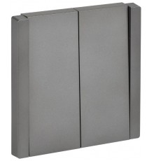 FORTE&PIANO Выключатель 2-клавишный перекрестный 10А FP509 сталь  FP-V23-0-10-1-K46  IEK