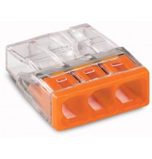 Клемма с пастой 3-проводная 0.5-2.5мм2 одножильный оранжевый (уп/100шт)  2273-243  WAGO