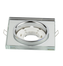 Светильник встраиваемый GX53R-glass SMR под лампу GX53 КВАДРАТ СТЕКЛО 230B зеркальный  4690612014128  IN HOME