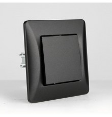 Выключатель одноклавишный, 10А, 220-250V (антрацит)  201121  SPL