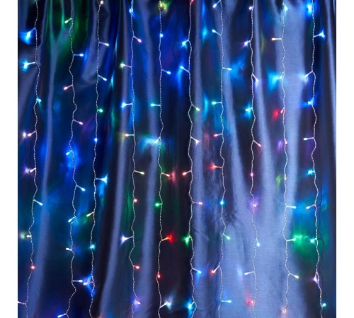 Гирлянда - занавес 230V 160 LED 1,5*1,5м, мультиколор плавная смена цветов, IP44 , сетевой шнур 3м в комплекте, CL18  48172  FERON