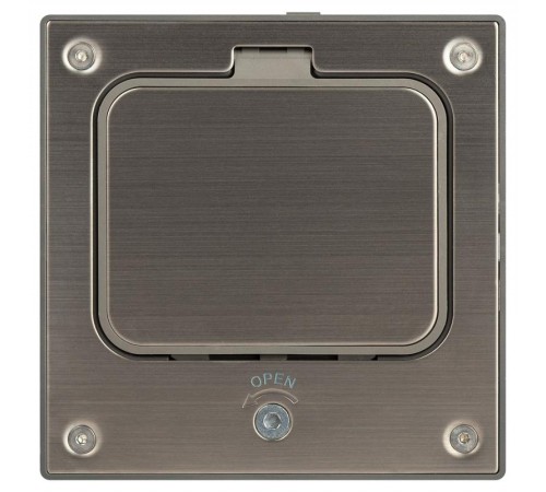 Люк напольный IP66 в бетон с розеткой, под шестигранник, серый  ОФИС 18-6002-03  Б0063273  ЭРА