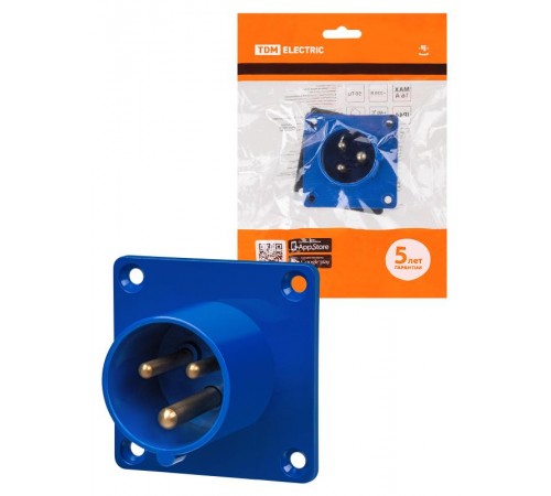 Вилка 613 скрытая 2Р+РЕ 16А 220В IP44  SQ0607-0001  TDM