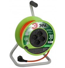Удлинитель силовой  RP-4e-3x1.5-30m на пластиковой катушке c заземлением 4 розетки 30м ПВС 3х1,5мм2   Б0056102  ЭРА