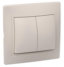 КВАРТА Кремовый Выключатель 2-клавишный 10А ВС10-2-0-ККм EVK20-K33-10-DM  GENERICA