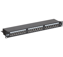 1U патч-панель кат.6 STP, 24 порта (Dual), с кабельным органайзером  PP24-1UC6S-D05  ITK