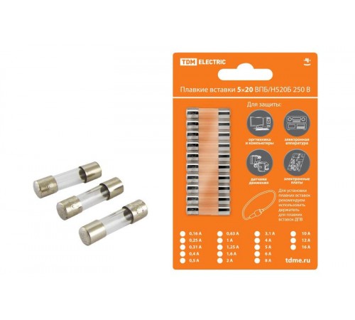 Плавкая вставка ВПБ6-10 2А 250В упак (10 шт.)  SQ0738-0010  TDM