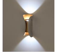 Декоративная подсветка WL42 WH+GD светодиодная 10Вт 3500К белый/золото IP54 для интерьера, фасадов зданий  Б0054421  ЭРА