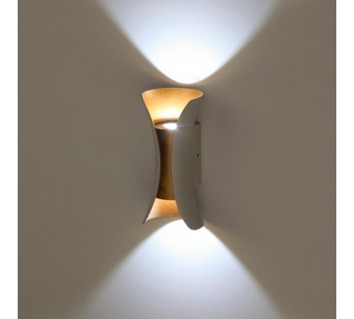 Декоративная подсветка WL42 WH+GD светодиодная 10Вт 3500К белый/золото IP54 для интерьера, фасадов зданий  Б0054421  ЭРА