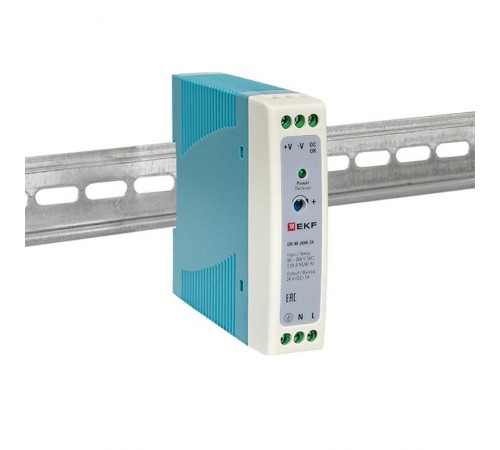 Блок питания на дин рейку 20Вт,Uвх ~ 220 В AC m, Uвых - 24 В DC постоянного тока DR-M-20W-24 EKF