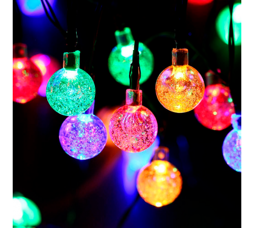 Гирлянда садовая на солнечной батарее 30 LED Шары мультицвет Solar  GS031  Gauss