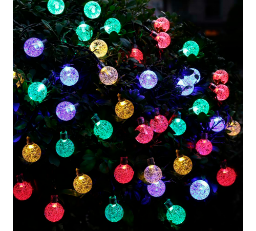 Гирлянда садовая на солнечной батарее 30 LED Шары мультицвет Solar  GS031  Gauss