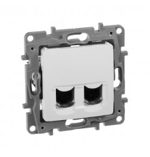 Etika Белый Розетка компьютерная. RJ45 двойная 6 кат. UTP  672254  Legrand
