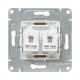 Механизм розетки RJ45 (cat5), кремовый Эпика  UP1-SOI-RJ45-5 EKF