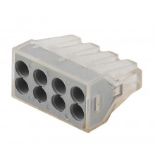 Строительно-монтажная клемма СМК NO-222-22 модель 108 8 отверстий 1.0-2.5мм2 (уп.50шт.)  Б0033396  ЭРА