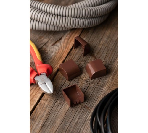 Заглушка (25х16) (4 шт) Plast PROxima под темное дерево  ecd-25-16x4  EKF