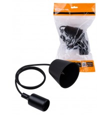 Патрон пластиковый Е27 с подвесом 1 м, черный TDM  SQ0335-0062  TDM