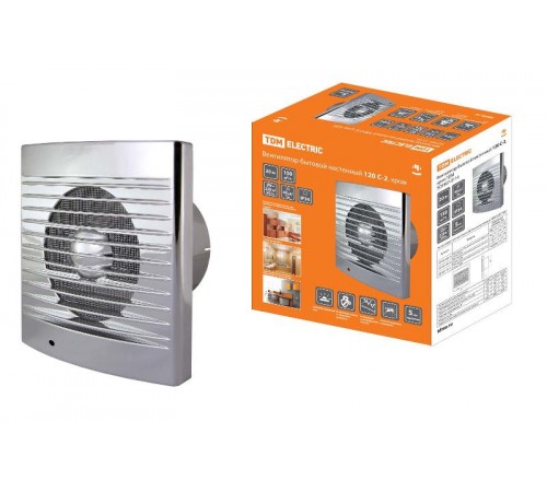 Вентилятор бытовой настенный 120 С-2, хром  SQ1807-0114  TDM