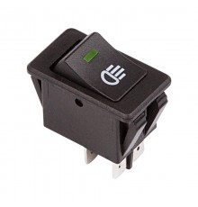 Выключатель клавишный 12V 35А (4с) ON-OFF с зеленой LED подсветкой  36-4441  REXANT