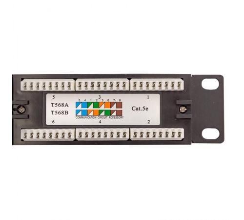Патч-панель TERACOM 19'' Cat.5E 1U неэкранированная UTP 24 порта RJ-45 110 IDC  TRC-PPNL-5EUTP-1U24  EKF