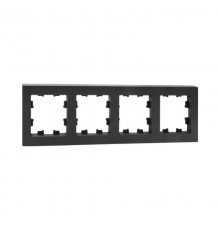 4 - местная рамка, чёрная, пластик Эпика EKF  UP1-FPB-04  EKF