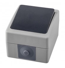 PSW10-111-54 Выключатель 1-клавишный, 250В, 10А, IP54, серия Велена, серый/графит  32752  STEKKER