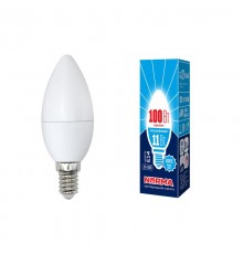Лампа светодиодная LED-C37-11W/NW/E14/FR/NR LED. "свеча", матовая. Серия Norma. 4000K  UL-00003811  Volpe