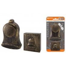 Звонок беспроводной на батарейках ЗББ-11/5-32М бронза (32 мелодии, кнопка IP30, 3х1,5В АА)  SQ1901-0029  TDM