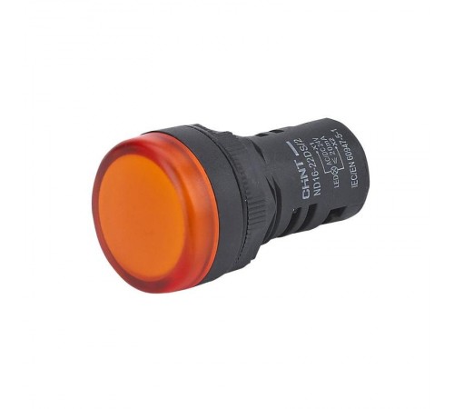 Индикатор ND16-22DS/4C оранжевый, компактный, встр. конденсатор, IP65 АС380В (R)  828192  CHINT