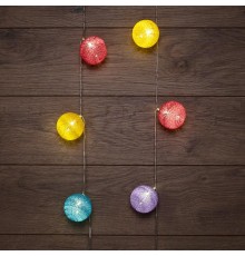 Тайские фонарики Фейерверк 1,5 м, прозрачный ПВХ, 10 LED, теплый белый, питание 2 х АА (батарейки не в комплекте)  303-099  NEON-NIGHT