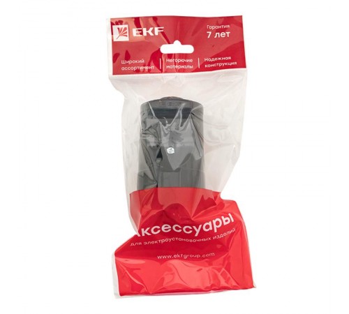 Штепсельное гнездо с/з черное 16А 250 В EKF Proxima EKF  ASG16-30-r  EKF